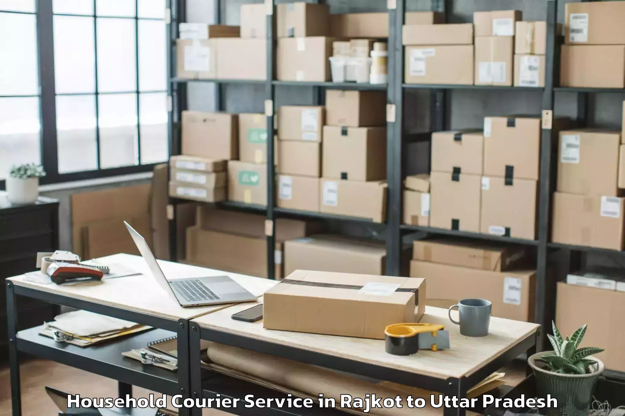 Professional Rajkot to Captainganj Household Courier